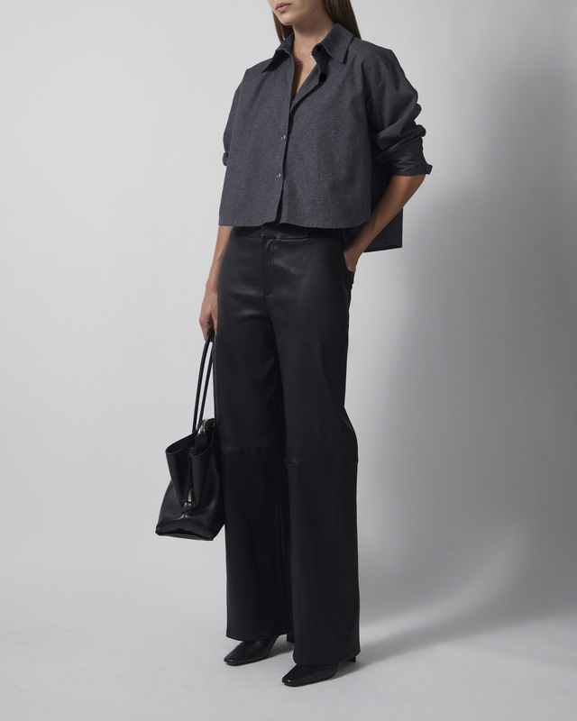 Wakakuu Icons Skjorte Cropped Brushed Cotton Grey L
