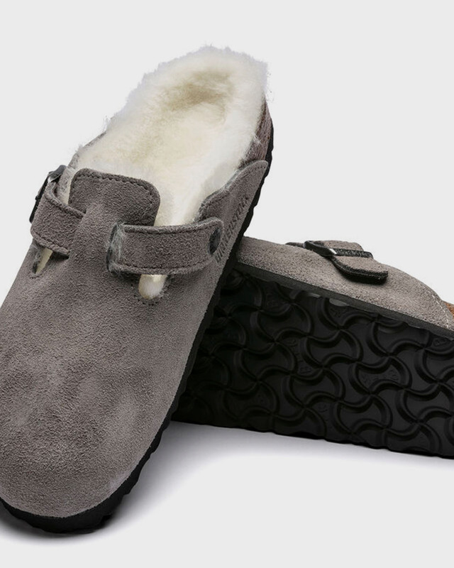 Birkenstock Slippers Boston VL Shearling Ljusgrå EUR 40