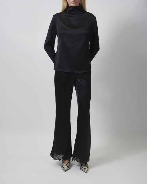 Bukser Marine Satin Lace Hem Black 2