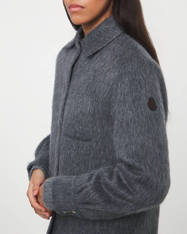 Moncler Skjorta Wool Mohair Blend Jacket Charcoal IT 42 (EUR 36)