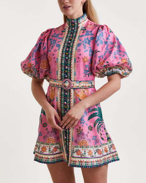 Klänning Ginger Buttoned Mini Rosa 1
