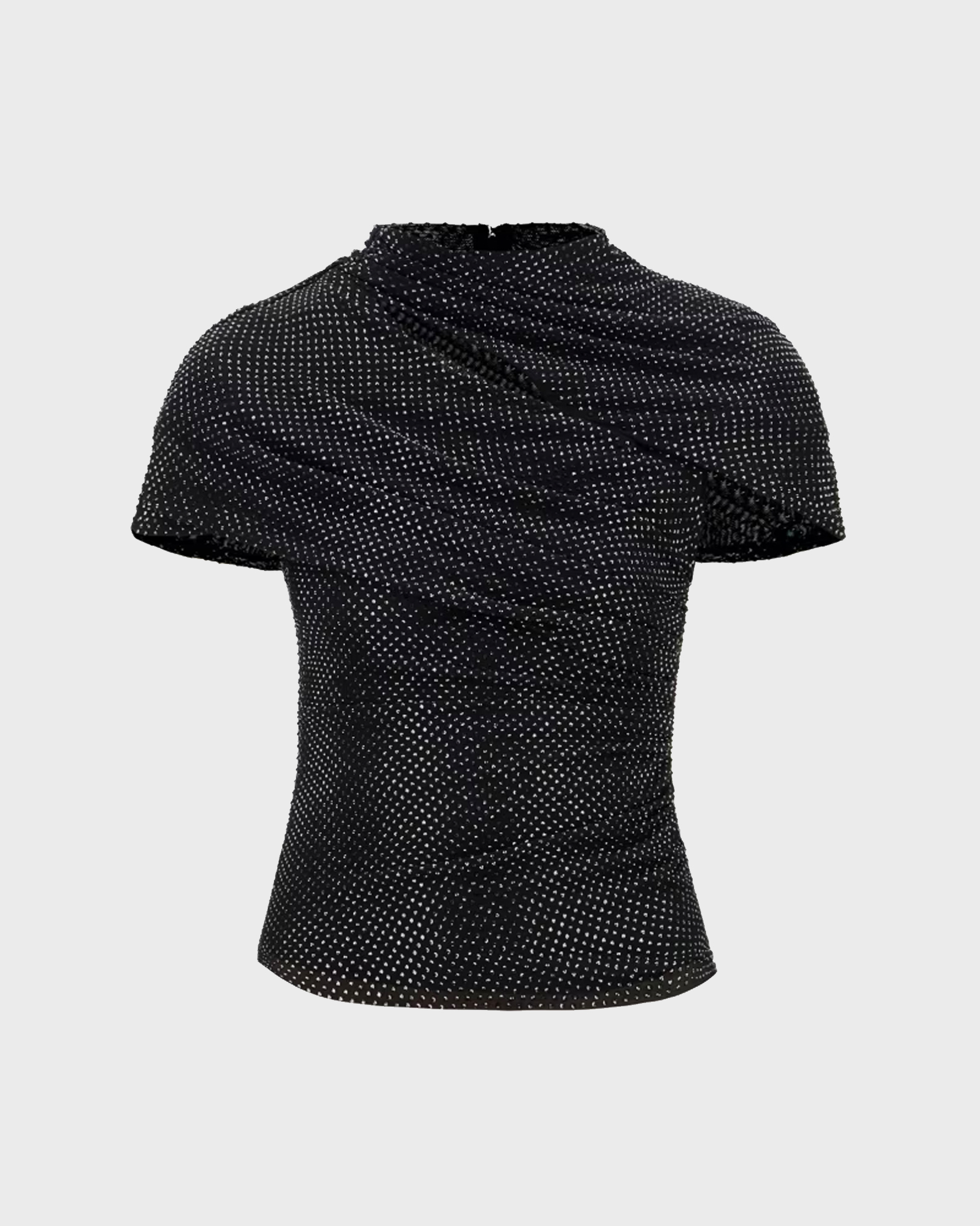 Self-Portrait Topp Rhinestone Mesh Cut Out | WAKAKUU