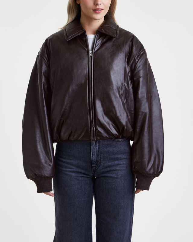 Acne Studios Jacka Coated Bomber Mörkbrun 40