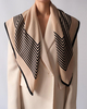 Le Scarf Scarf Wool Striped Svart/creme ONESIZE