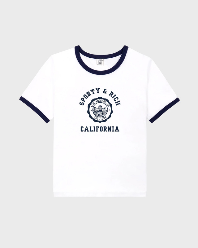 Sporty & Rich T-skjorte California Emblem Soft Ringer White L