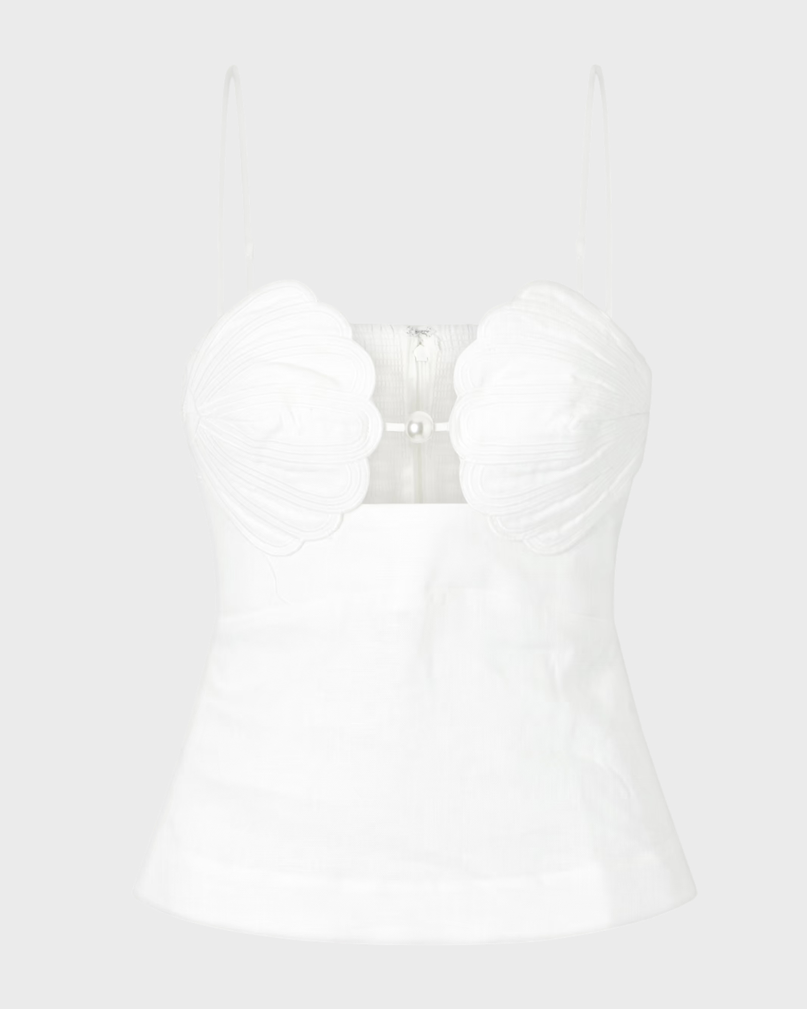 Farmrio Shell Bust Peplum Blouse In White