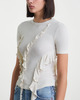 Acne Studios T-Shirt Ribbed Ruffle Ecru L