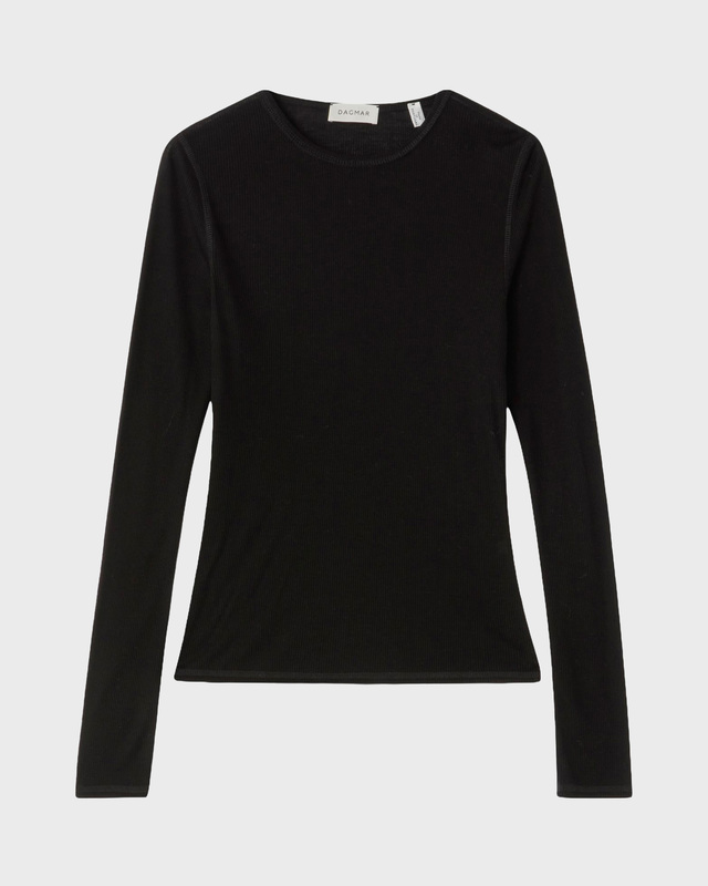 Dagmar Topp Lyocell Long Sleeve Svart M