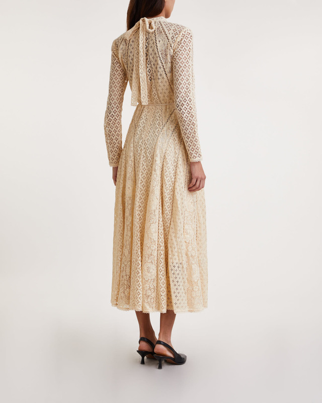 Zimmermann Klänning Luminosity Lace Panelled Midi Creme 0 (XS-S)