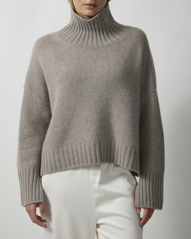 Soft Goat Genser Girlfriend Turtleneck Greige XL