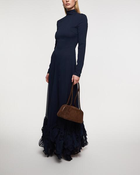Dress Chiffon Maxi Ruffle Blue 2