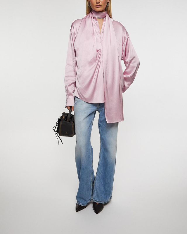 Acne Studios Skjorta Layered Satin Scarf Rosa 36