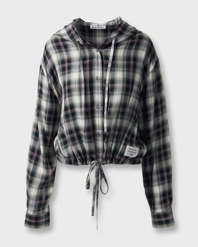 Acne Studios Shirt Hooded Check Svart/grön 36