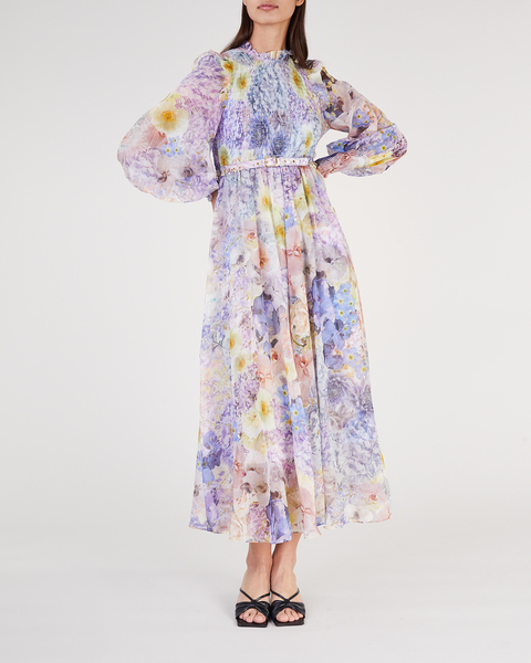 Klänning rhythmic shirred midi  Ljusgul 1