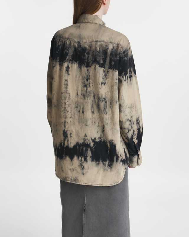 Acne Studios Shirt Denim Relaxed Tie Dye Svart/beige  S