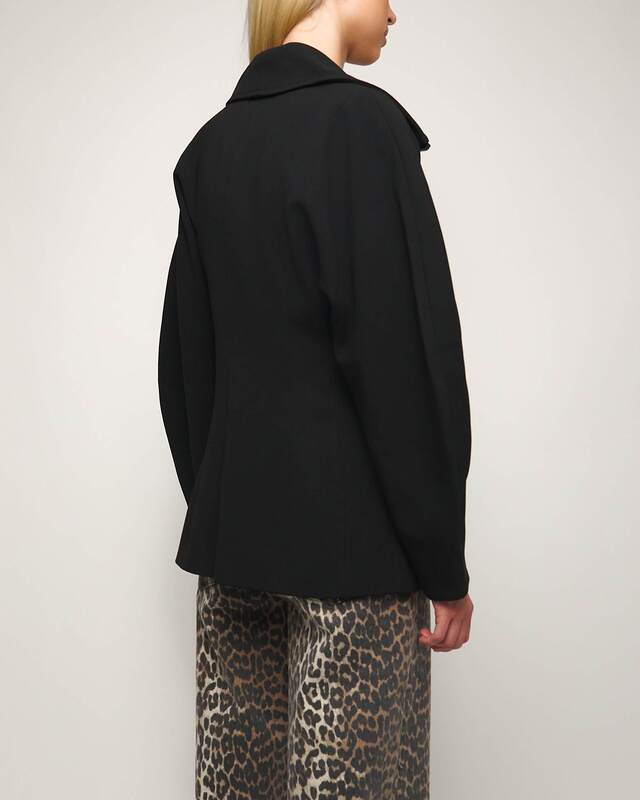 Ganni Jacket Bonded Crepe Curve Black 34