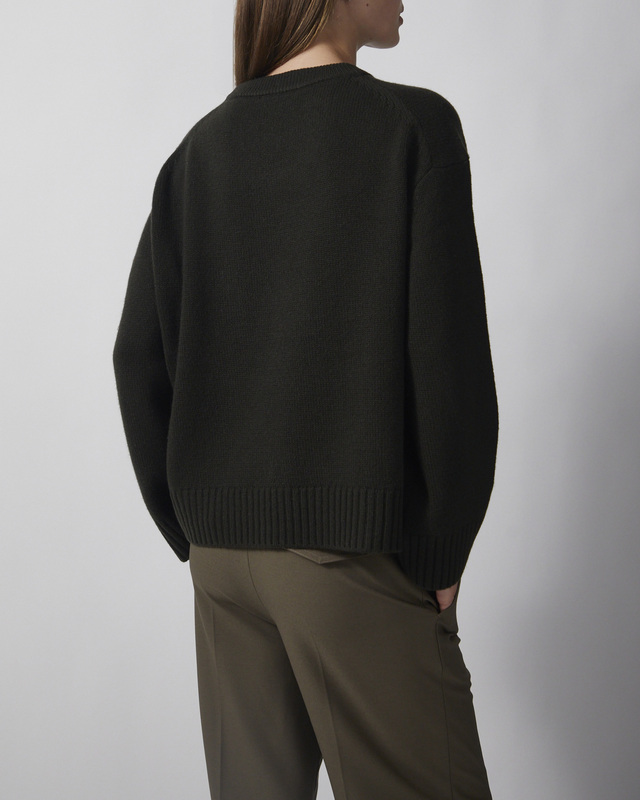 Wakakuu Icons Striktrøje Cashmere Wool R-neck Dark Green L