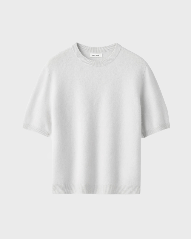 Soft Goat Trøje Brushed short sleeve Light gray XS
