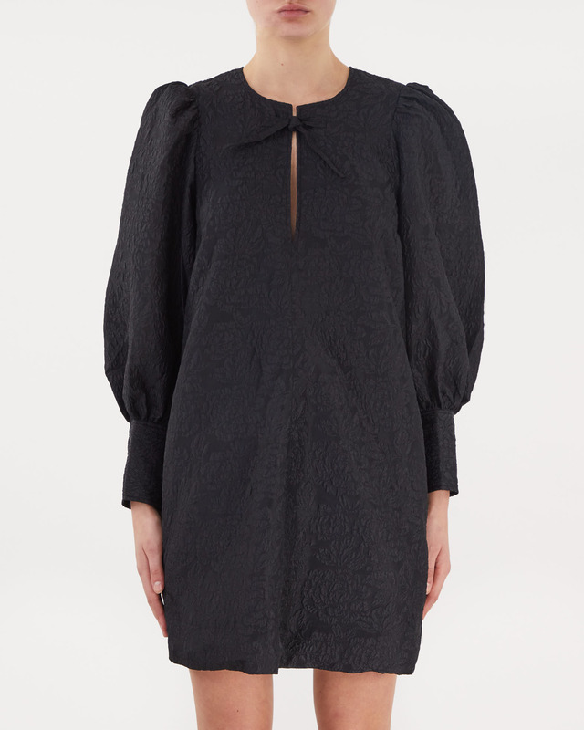 Ganni Jacquard Organza mini klänning  Svart 42