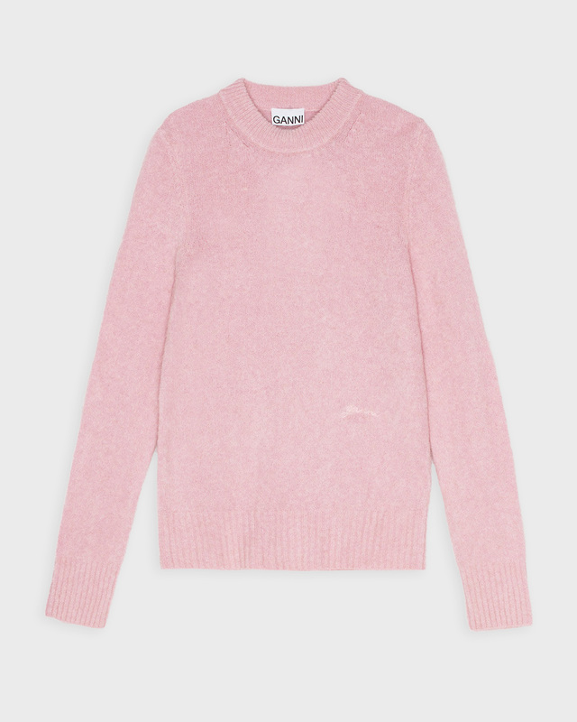 GANNI Tröja Brushed Alpaca O-neck Rosa L