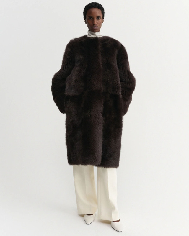 Almada Frakke Gemma Fur Leather Chocolate M