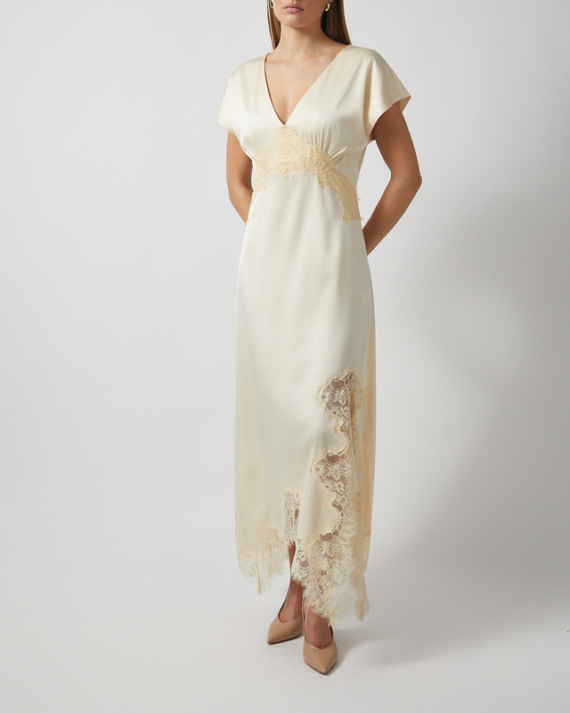 Wakakuu Icons Klänning Ray Lace Ljusgul XL