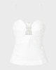 FARM Rio Blouse Shell Bust Peplum Offwhite M
