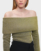 Ganni Top Sparkle Doubleface Knit Guld M