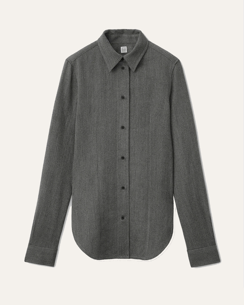 Shirt Slim Wool Grey 1