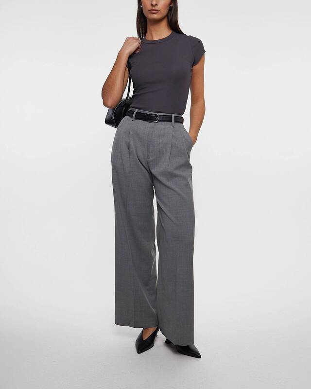 Filippa K T-shirt Fine Rib Tee Charcoal XL