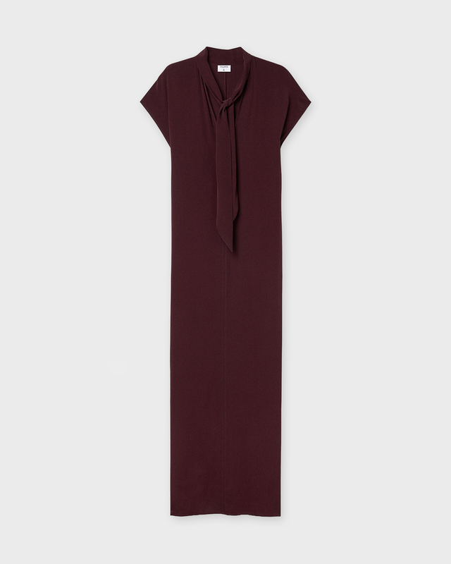 Filippa K Dress Long Tie-Neck Burgundy 36
