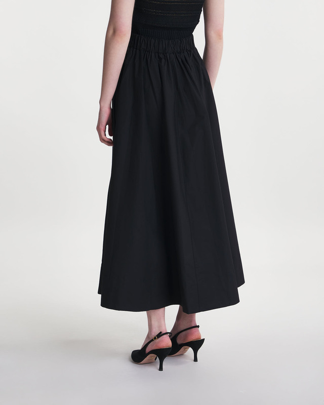 Dagmar Kjol A-Lined Midi Cotton Svart 34