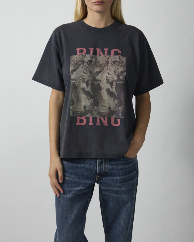 Anine Bing T-Shirt Cade Tee Tiger Bing Washed Black S