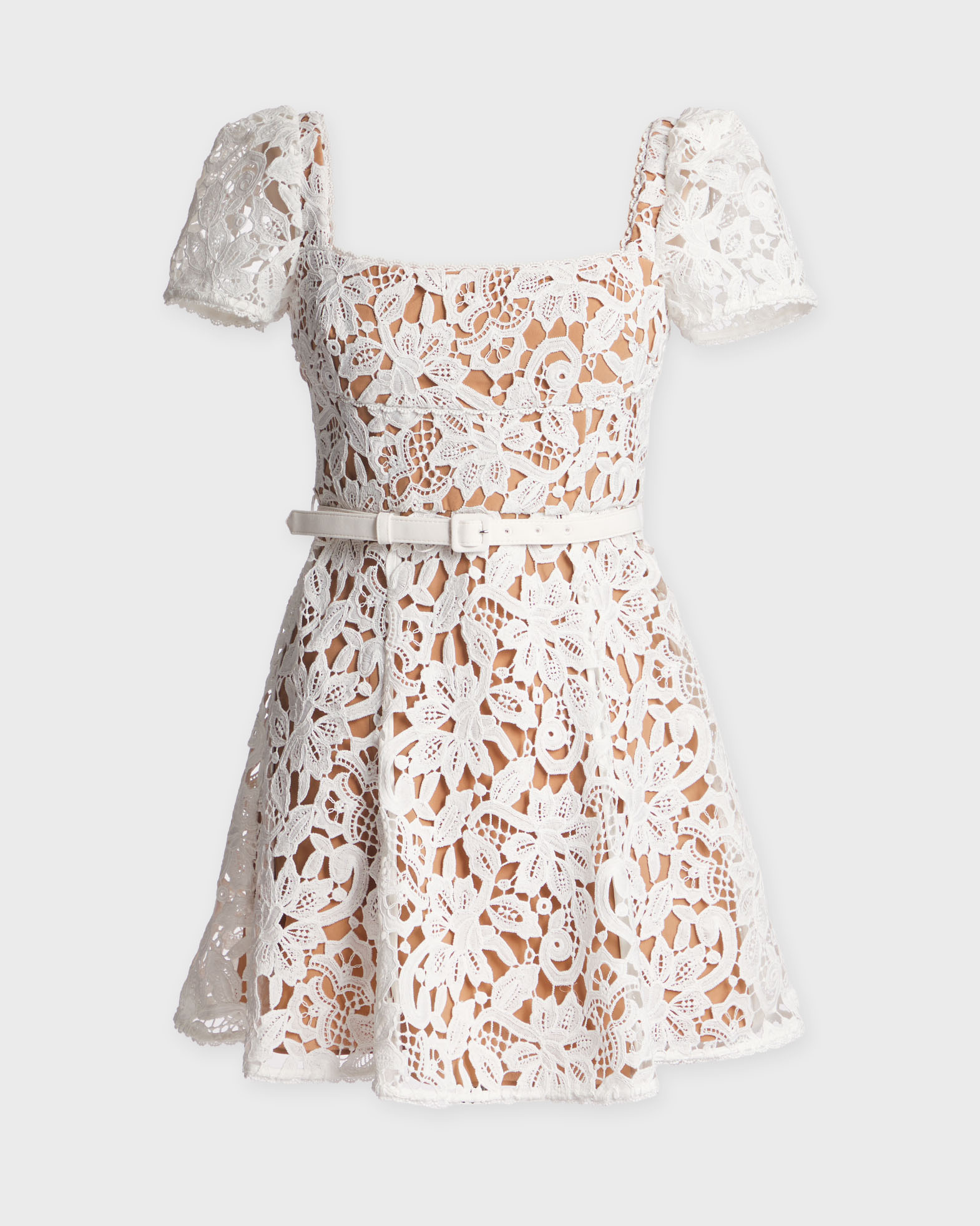 green emerald velvet dress White Floral Lace Mini Dress  self-portrait-US