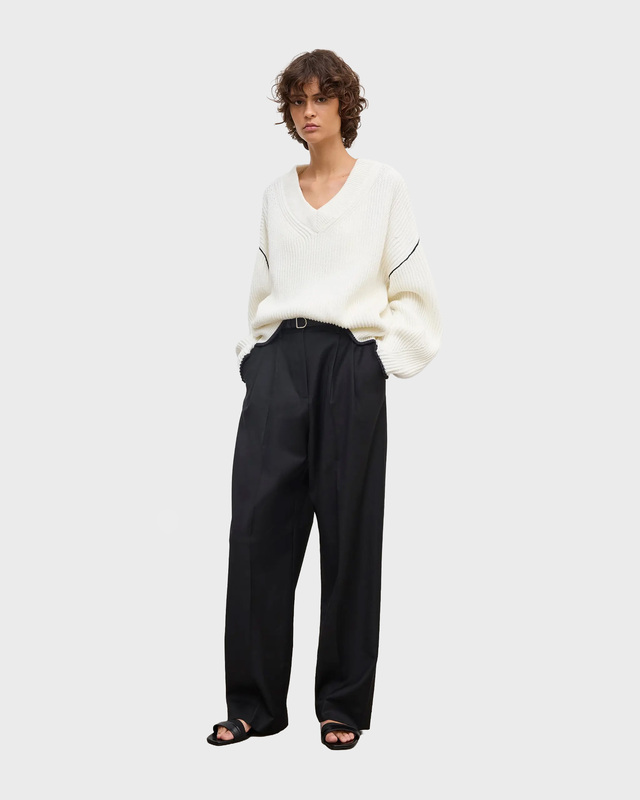 Dagmar Sweater Relaxed V-Neck Knit White M