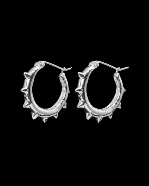 Earring Spikey Hoop Silver ONESIZE 1