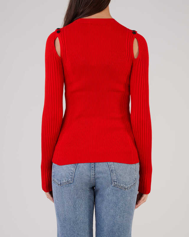 Proenza Schouler Cardigan With Neckline Cut Outs Röd S