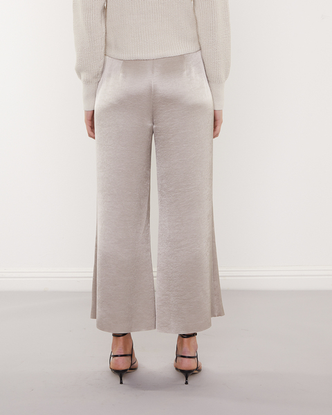 Byxor Satin Wide Flare Oatmeal 2