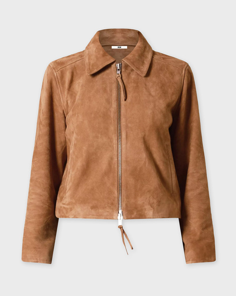 Jacket Suede Zip Tan 1