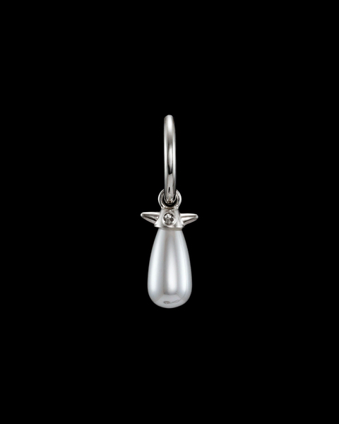 Earring Pearl Tear  Silver ONESIZE 1