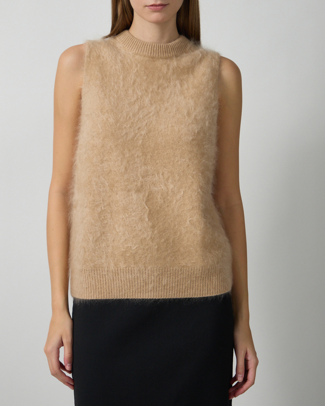 Soft Goat Tanktop Brushed Camel M