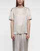 LISA YANG  Round Neck Silk T-shirt Champagne 0 (XS-S)