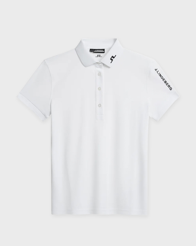 J Lindeberg Pike Tour tech golf polo White L