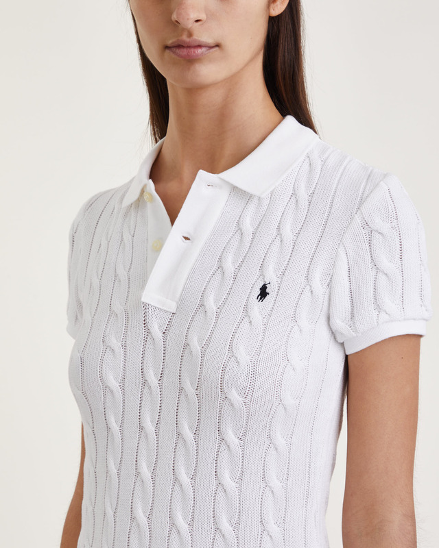 POLO Ralph Lauren Klänning Polo Cable Short Sleeve Vit M