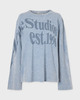 Acne Studios T-shirt Logo Relaxed Fit Dusty blue XS