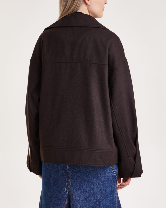 Dagmar Jacka Aviator Wool  Chocolate 34
