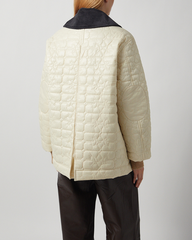 Ganni Jacket Shiny Quilt Creme L-XL