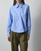 Dagmar Skjorte Cropped Asymmetric Collar Mid Blue 40