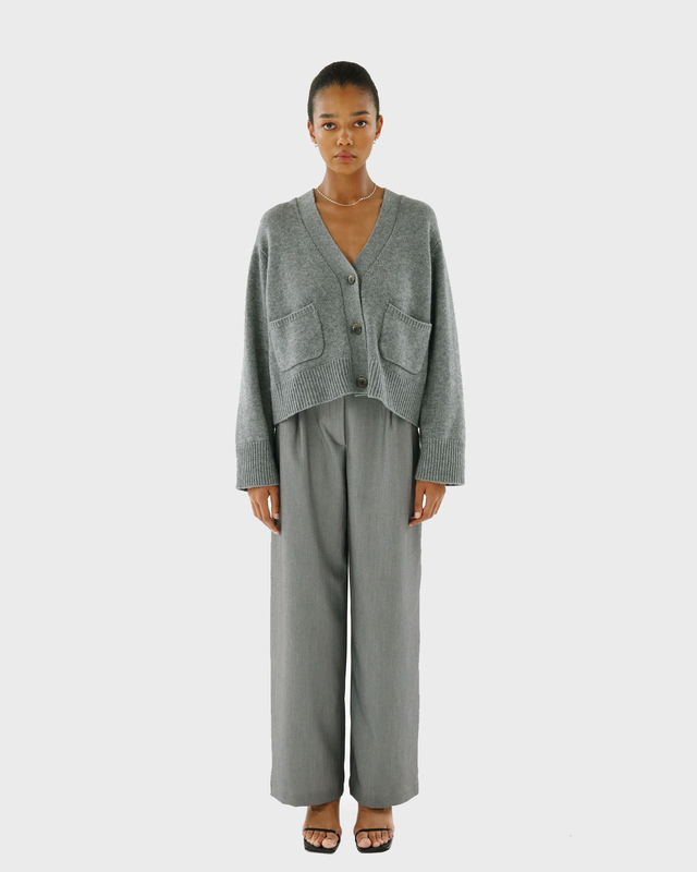 Almada Label Cardigan Beja Grå XL