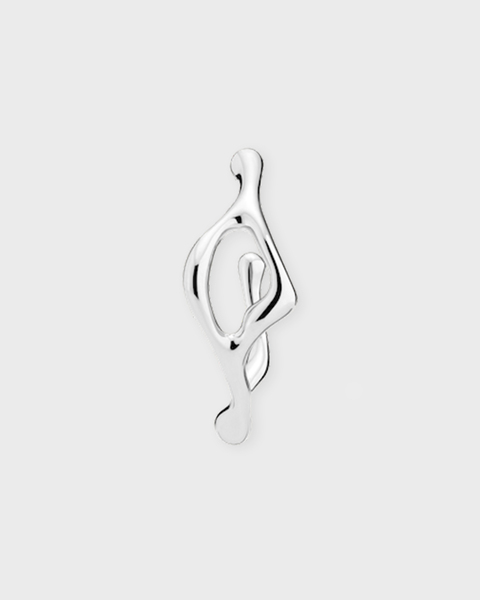 Earring Luna Hoop 18 Silver Left Silver ONESIZE 1